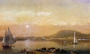 Fitz Hugh Lane Blick von Negro Island auf den Hafen und die Berge Von Camden USA oil painting artist